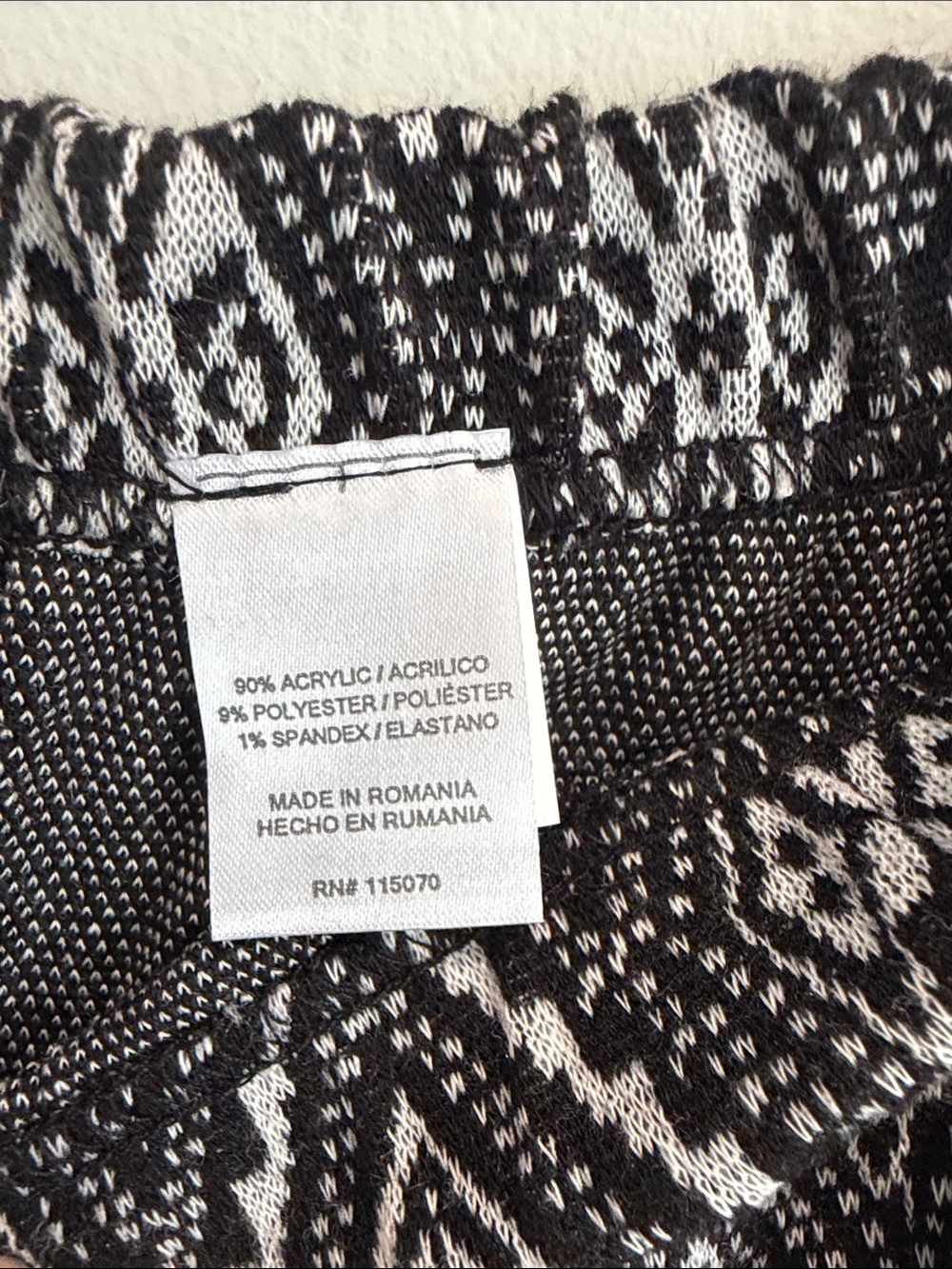 Nina Leonard Black & White Geometric Fringe Midi Skirt - Picture 5 of 9